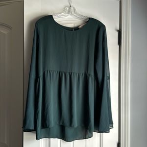 Loft Green Bell Sleeve Blouse